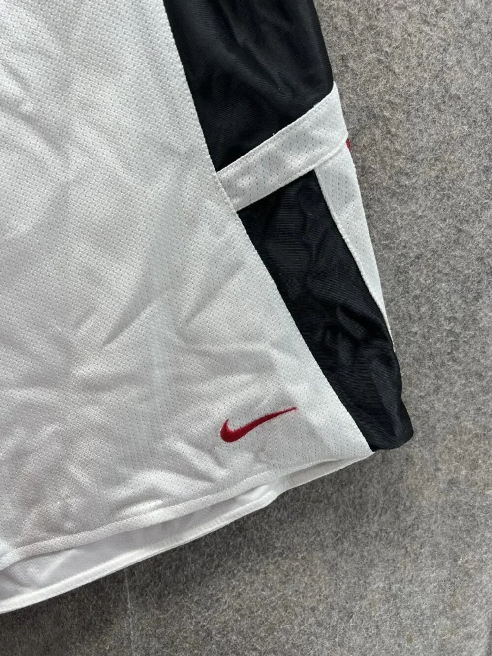 Y2K Nike Shorts Mens 2XL White Colorblock Mesh Basketball Athletic Dazzel Satin